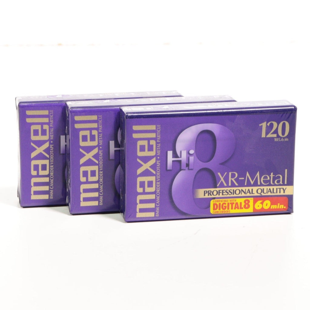 Maxell P6120 XR Hi8 120 XRMetal 8MM Camcorder Videotape Pack of 3