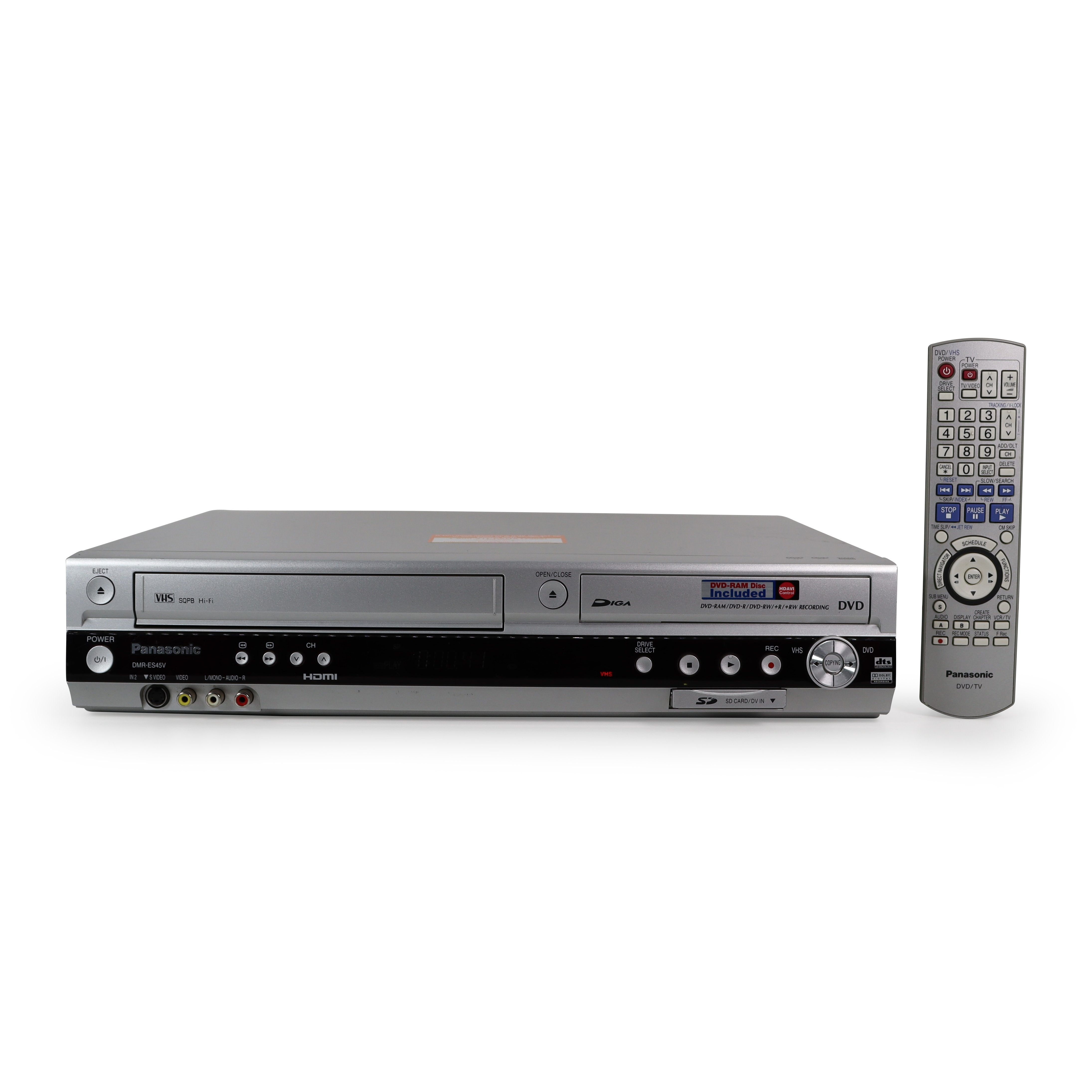 Panasonic DMR-EZ45V DVD/VHS Combi with Freeview Tuner, HDMI with 720p/1080i  upscaling, SD Card slot for Jpeg playback