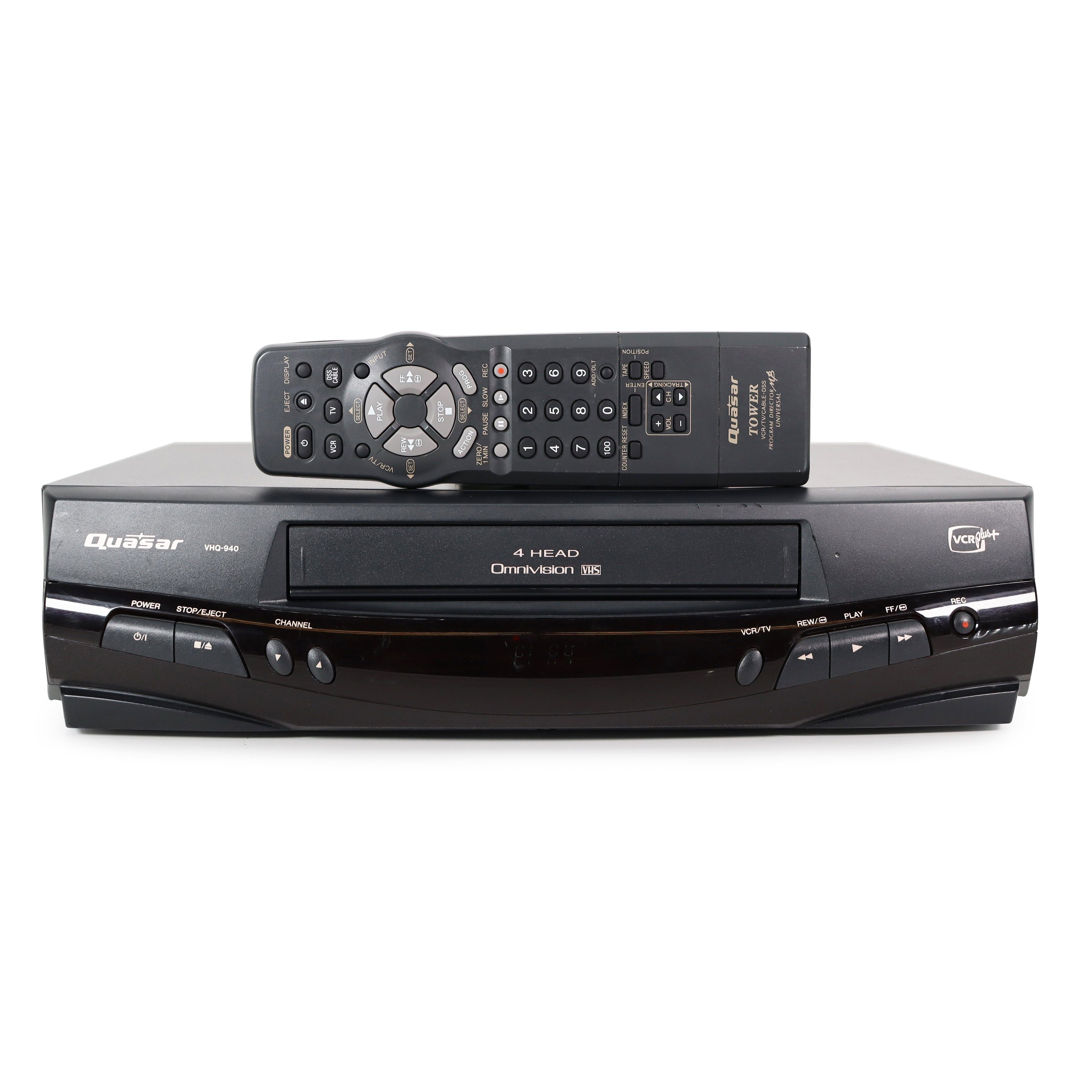 Quasar VHQ-940 4 Head Mono VCR VHS Player Recorder with Omnivision (19