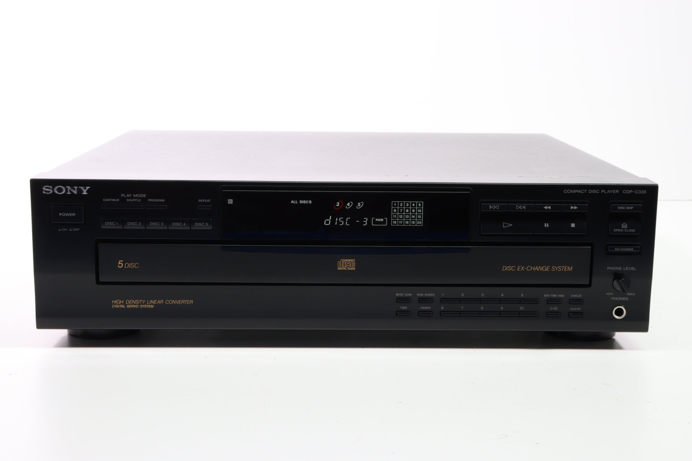 Sony CDP-C335 5 Disc Compact Disc Player Made in Japan