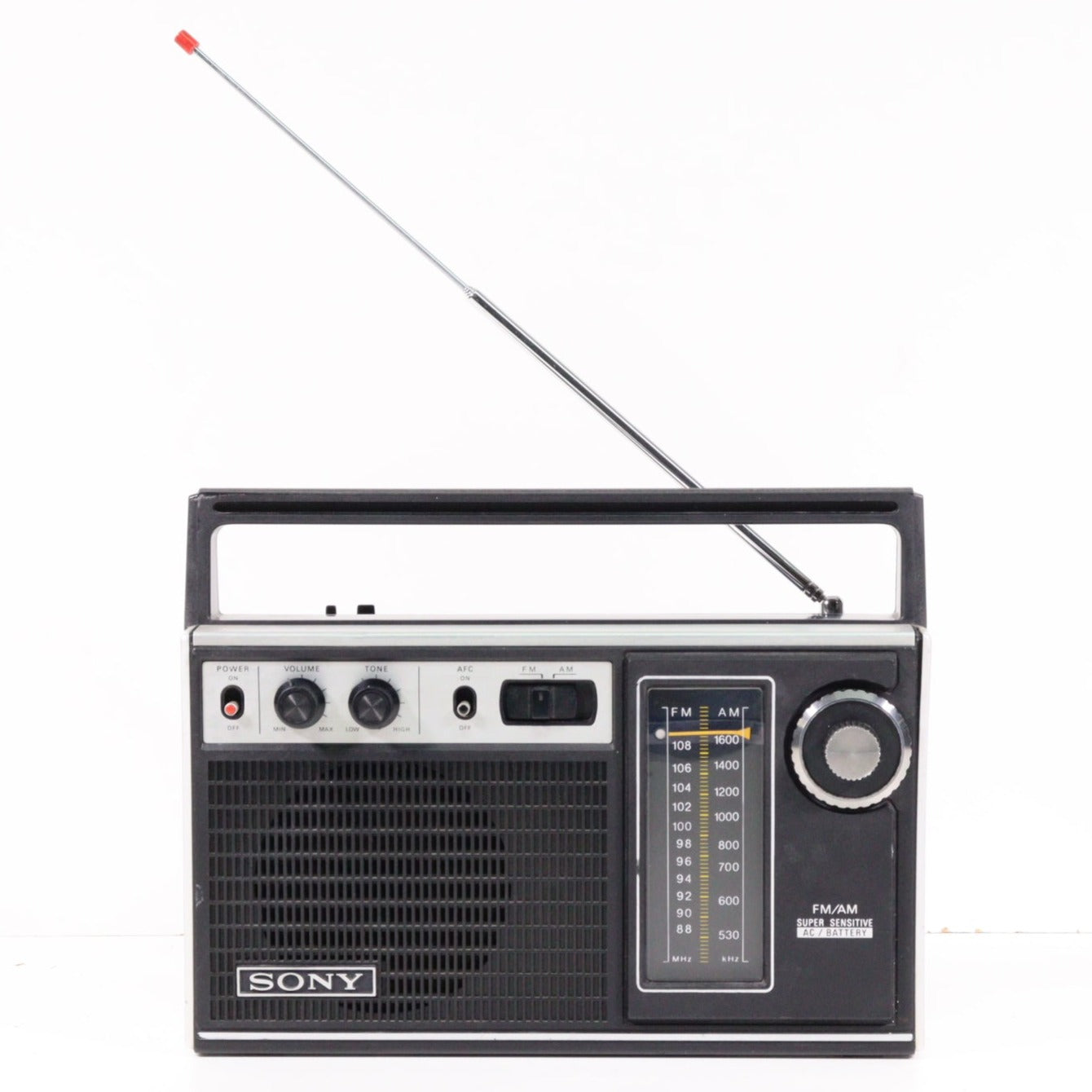 Radio portatile Sony FM/AM 2 bande vintage, modello Sony TFM-6060W