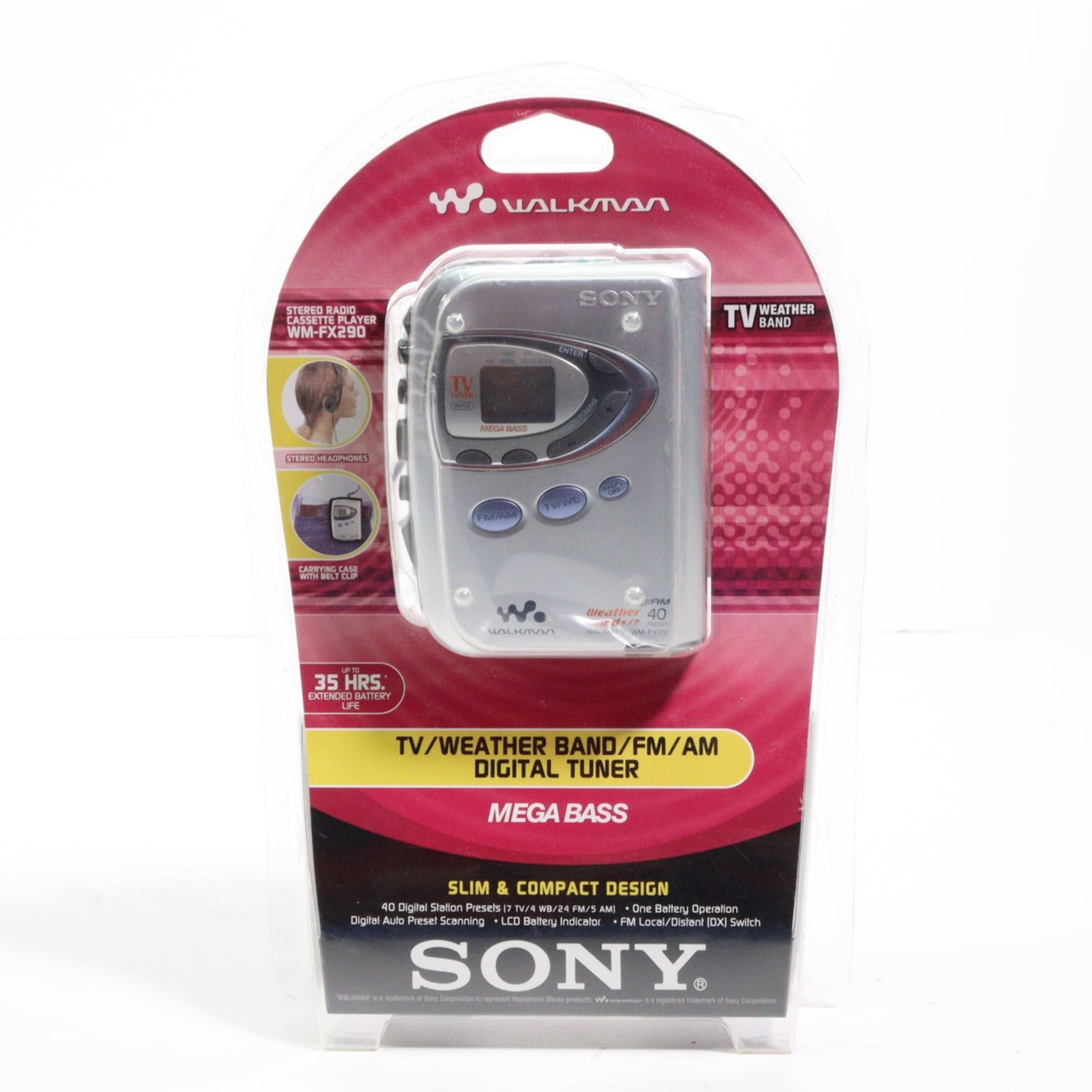 Best Buy: Sony Walkman Cassette Player with Digital AM/FM/Weather Band  Tuner WM-FX290W
