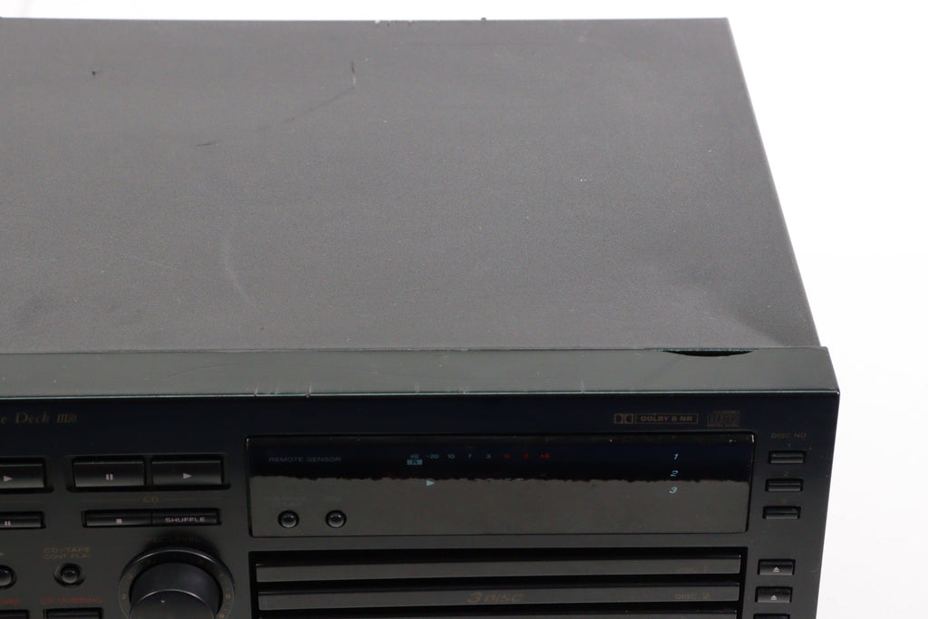 Teac AD600 3Disc CD Player and Cassette Deck Combo System (NO BUTTON