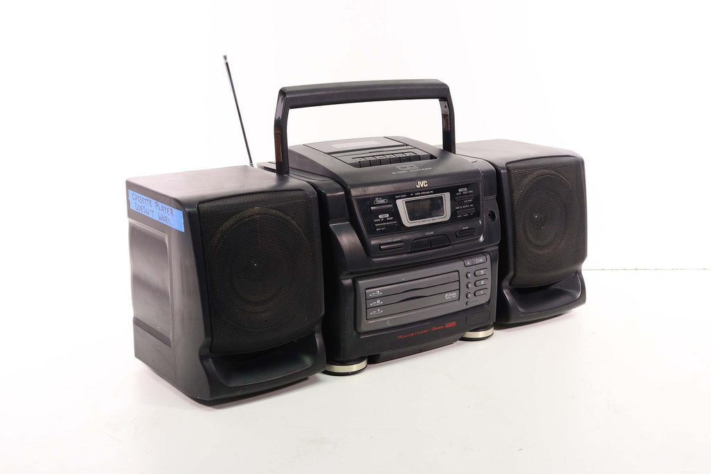 JVC PCXC7BK Vintage Stereo Boombox 3CD Changer (Cassette Player Does
