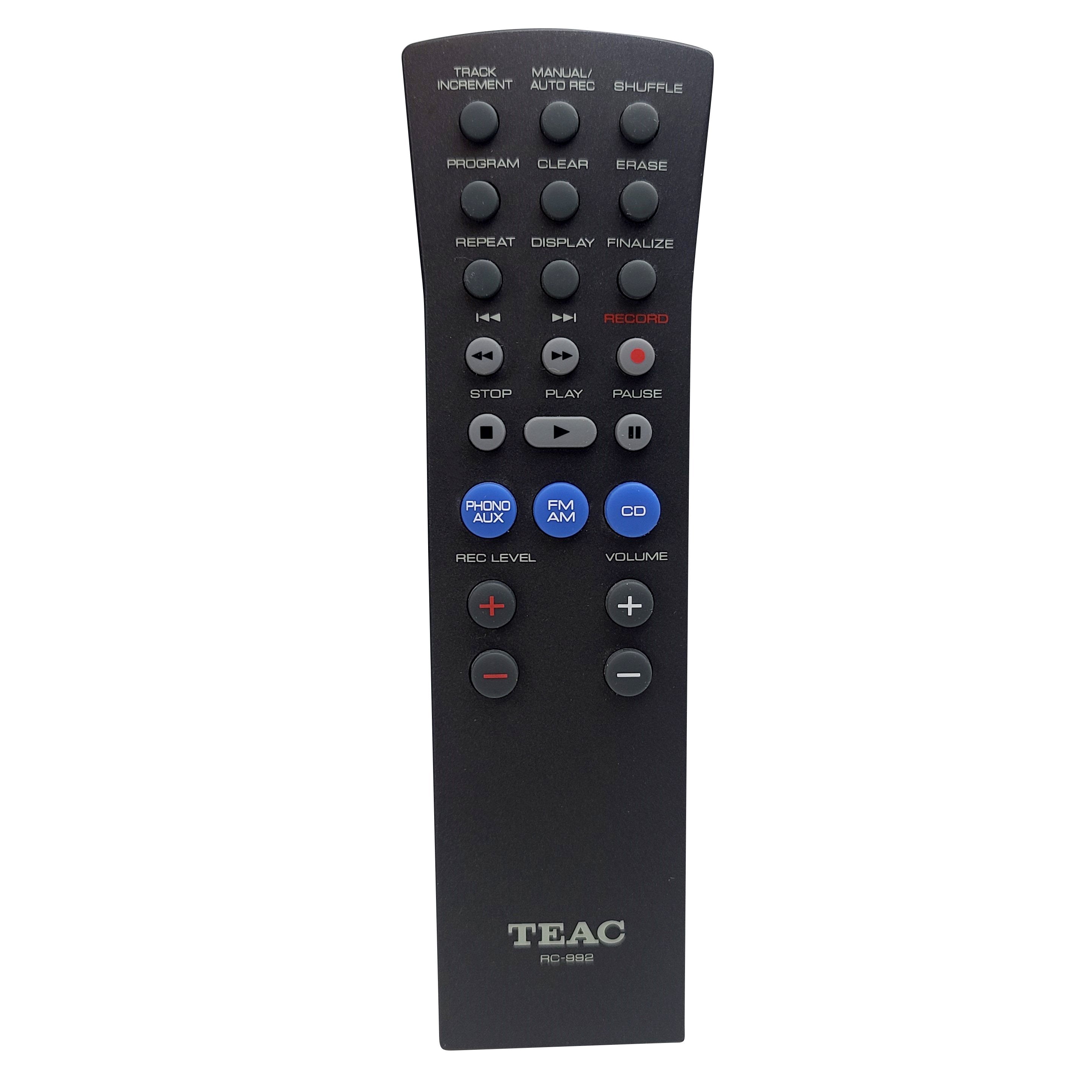 Teac RC-992 Remote Control for Turntable CD Recorder Model GF