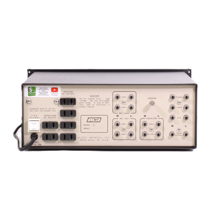 AGI Model 511 Vintage High-Speed Stereo Preamplifier MM Phono Stage (1978)-Preamps-SpenCertified-vintage-refurbished-electronics