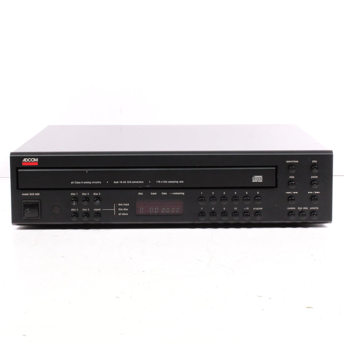 Adcom GCD-600 5-Disc CD Compact Disc Changer Black (1992)-CD Players & Recorders-SpenCertified-vintage-refurbished-electronics