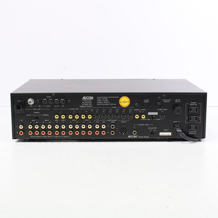 Adcom GTP-600 Surround Sound Tuner Preamplifier Preamp with Remote (1995)-Preamps-SpenCertified-vintage-refurbished-electronics