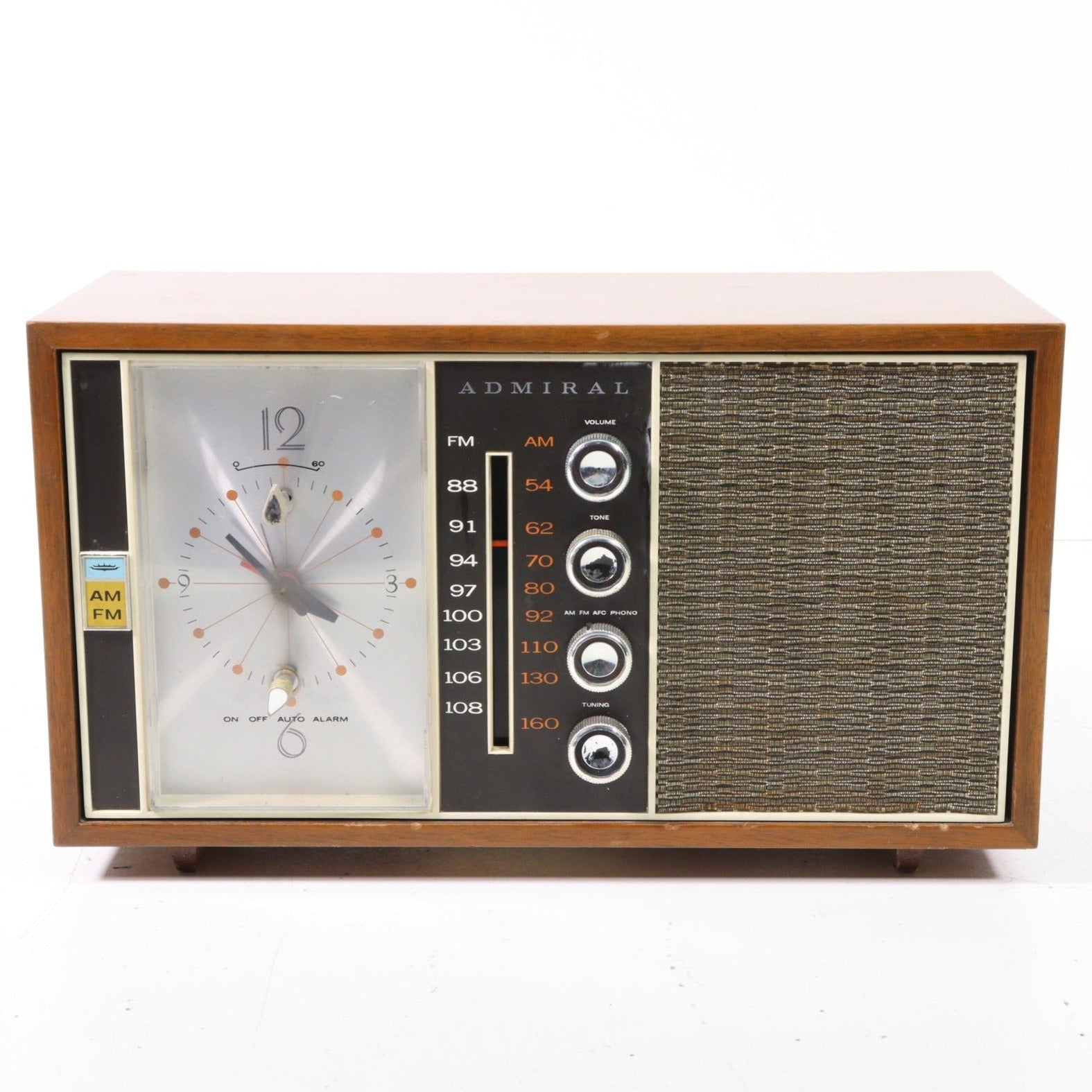 Admiral Vintage AM FM Radio Clock with Alarm (AS IS) — SpenCertified