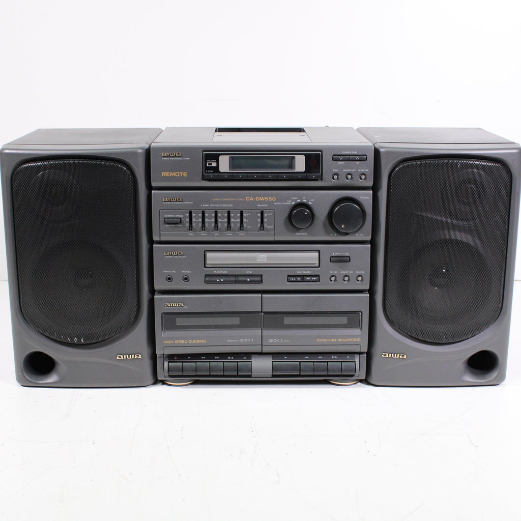 Aiwa Ca Dw550u Carry Component System Am Fm Radio Cassette Cd Boombox 0683