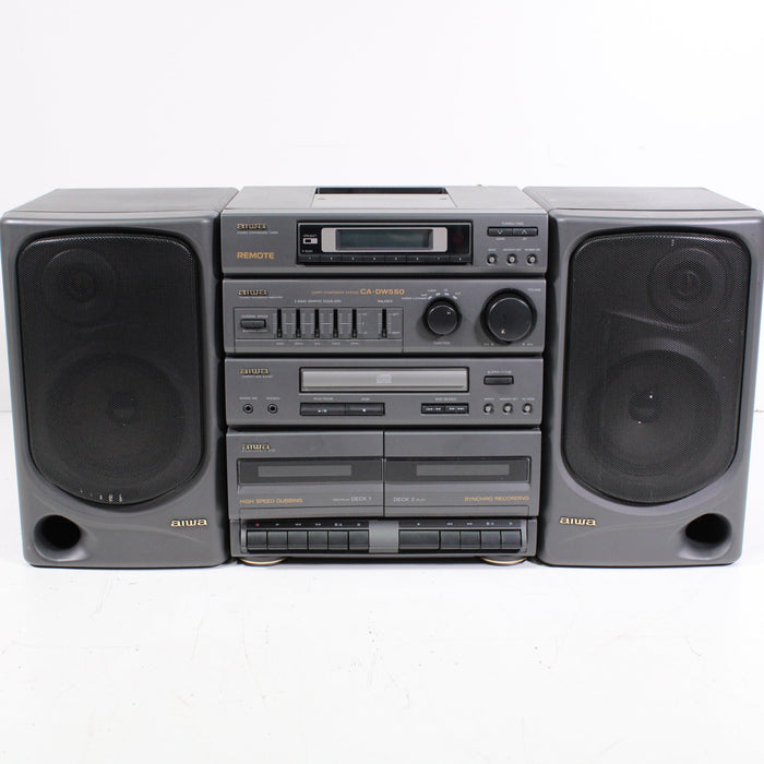 Aiwa CA-DW550U Carry Component System AM FM Radio Cassette CD Boombox (AS IS) (1994)-Boomboxes-SpenCertified-vintage-refurbished-electronics