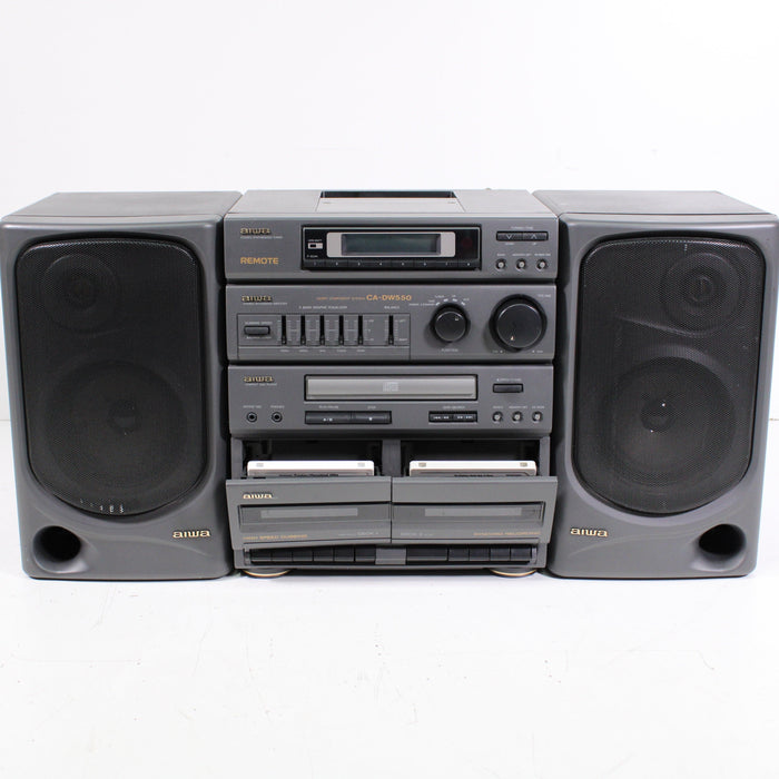 Aiwa CA-DW550U Carry Component System AM FM Radio Cassette CD Boombox (AS IS) (1994)-Boomboxes-SpenCertified-vintage-refurbished-electronics