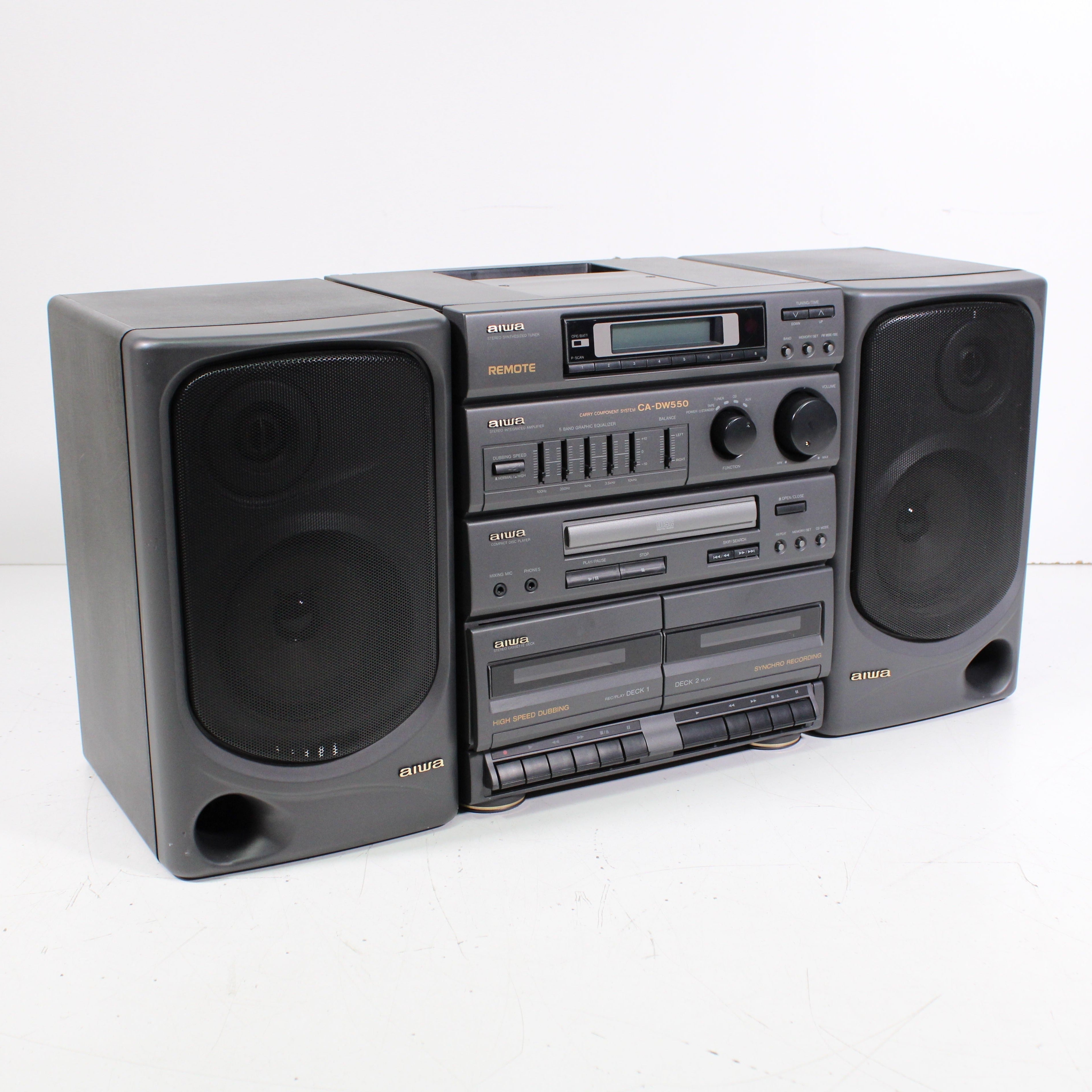 Aiwa CA-DW550U Carry Component System AM FM Radio Cassette CD Boombox (1994)