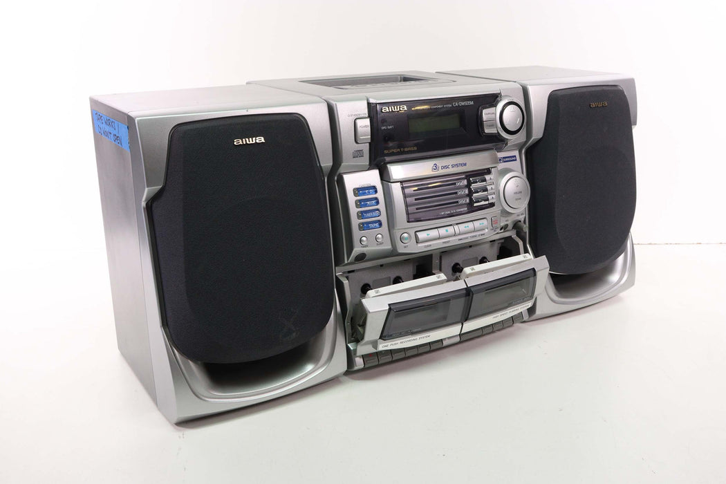 Aiwa CA-DW935M CD Carry Component System Dual Cassette Player Recorder AM/FM Radio Boombox-Boomboxes-SpenCertified-vintage-refurbished-electronics