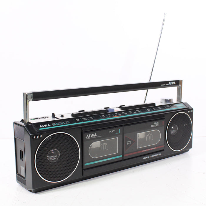 Aiwa CS-W300 Portable Dual Tape Player Stereo Radio Cassette Boombox (1980s)-Boomboxes-SpenCertified-vintage-refurbished-electronics