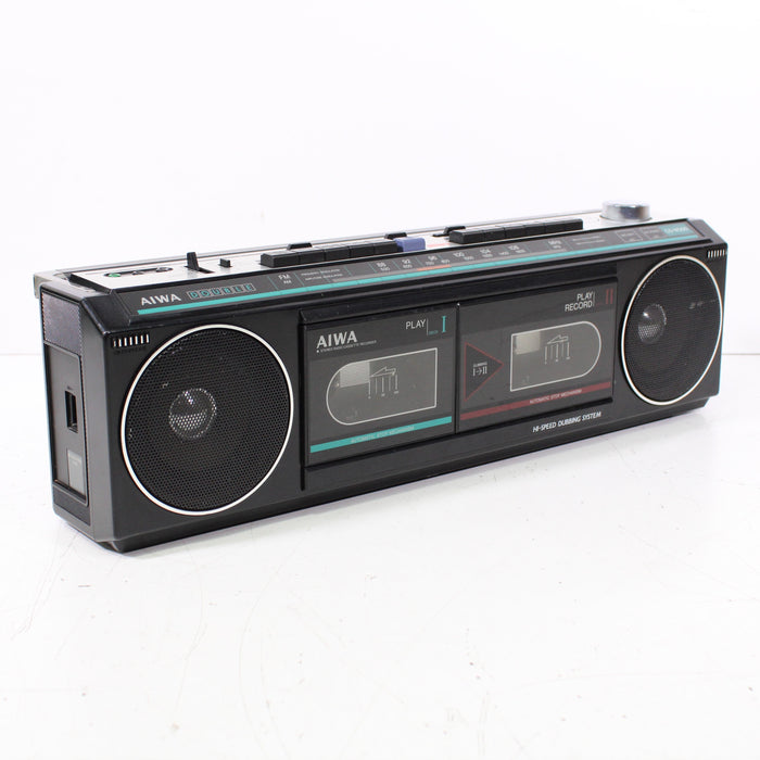 Aiwa CS-W300 Portable Dual Tape Player Stereo Radio Cassette Boombox (1980s)-Boomboxes-SpenCertified-vintage-refurbished-electronics