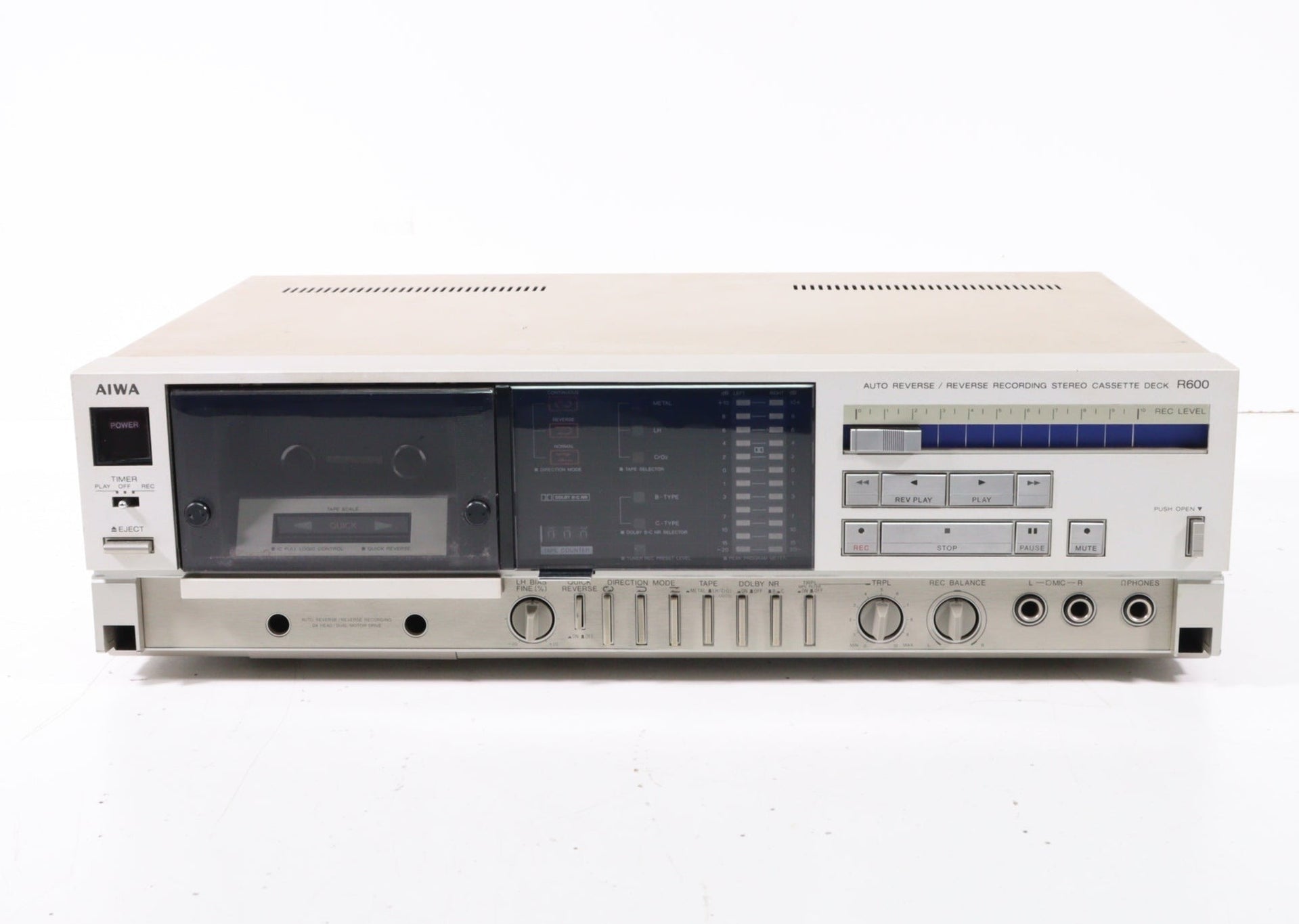 Aiwa R600 Auto Reverse Reverse Recording Stereo Cassette Deck AS IS Aiwa R600 Auto Reverse Reverse Recording Stereo Cassette Deck AS IS