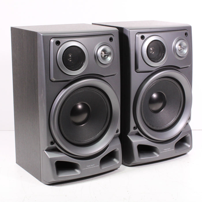 Aiwa SX-ZR525 Desktop Stereo Speaker Pair for Component System 120W-Speakers-SpenCertified-vintage-refurbished-electronics