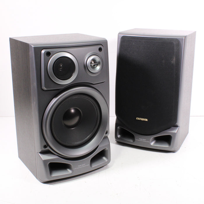 Aiwa SX-ZR525 Desktop Stereo Speaker Pair for Component System 120W-Speakers-SpenCertified-vintage-refurbished-electronics