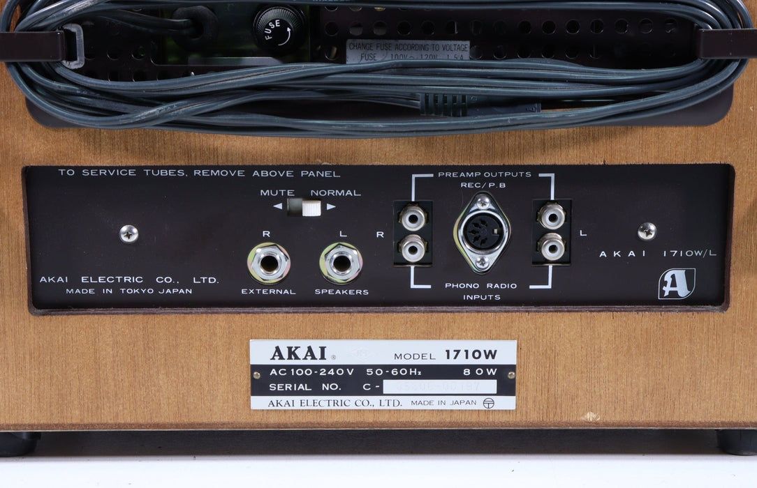 Akai 1710W 4-Track Reel-to-Reel Stereo Recorder with Original Wooden Cabinet (HAS ISSUES)-Reel-to-Reel Tape Players & Recorders-SpenCertified-vintage-refurbished-electronics