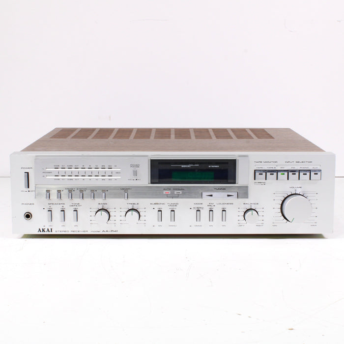 Akai AA-R41 Vintage AM FM Stereo Receiver Silver Face Wood Case (1981)-Audio & Video Receivers-SpenCertified-vintage-refurbished-electronics