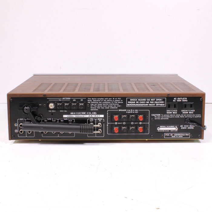 Akai AA-R41 Vintage AM FM Stereo Receiver Silver Face Wood Case (1981)-Audio & Video Receivers-SpenCertified-vintage-refurbished-electronics