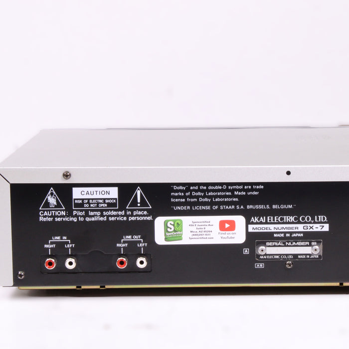 Akai GX-7 Stereo Cassette Deck Dolby B/C HX Pro 3-Head Vintage (AS IS)-Cassette Players & Recorders-SpenCertified-vintage-refurbished-electronics