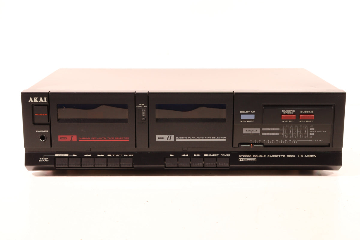 Akai HX-A301W Stereo Double Cassette Deck (Black) — SpenCertified