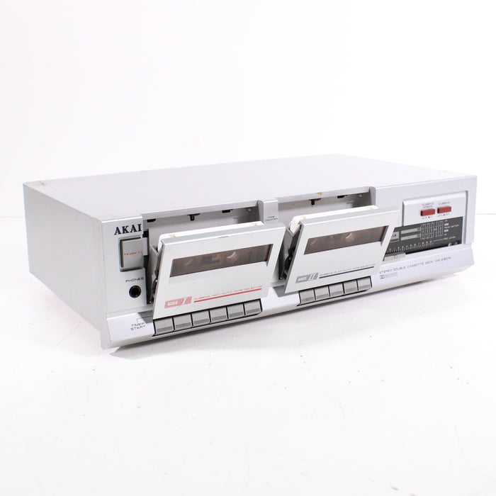 Akai HX-A301W Stereo Double Cassette Deck Silver (DECK 2 HAS ISSUES)-Cassette Players & Recorders-SpenCertified-vintage-refurbished-electronics