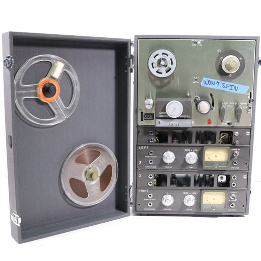 Akai M-7 Reel-to-Reel Tape Recorder with Original Case (WON'T SPIN)-Reel-to-Reel Tape Players & Recorders-SpenCertified-vintage-refurbished-electronics