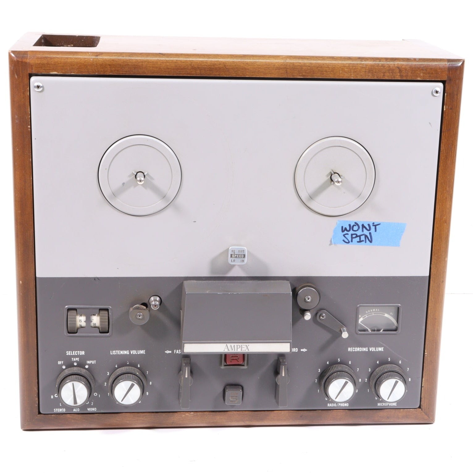 Ampex 1250 Stereo Tube ReeltoReel Tape Recorder (WON'T SPIN)