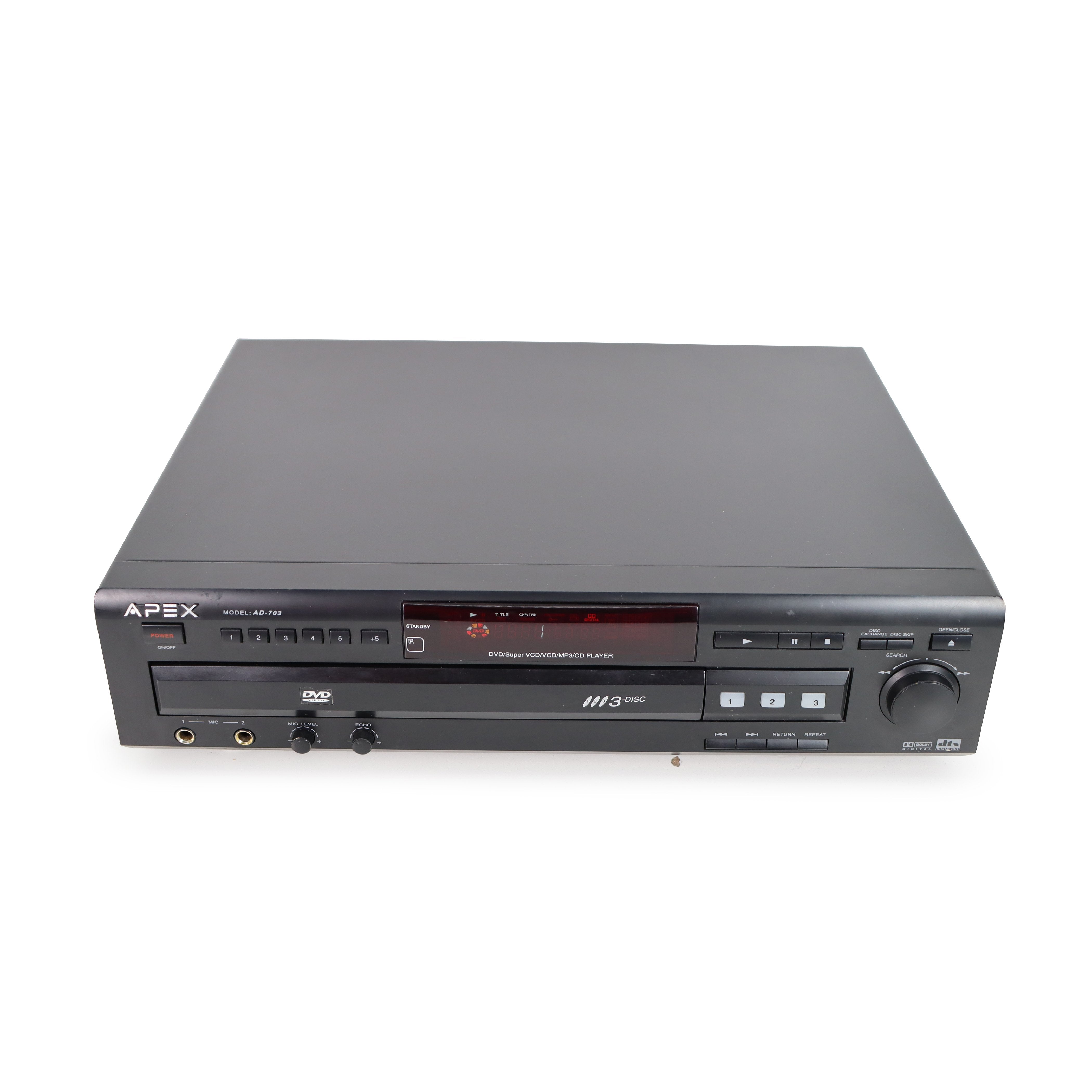 Apex AD-5131 3 Disc DVD CD Karaoke Player