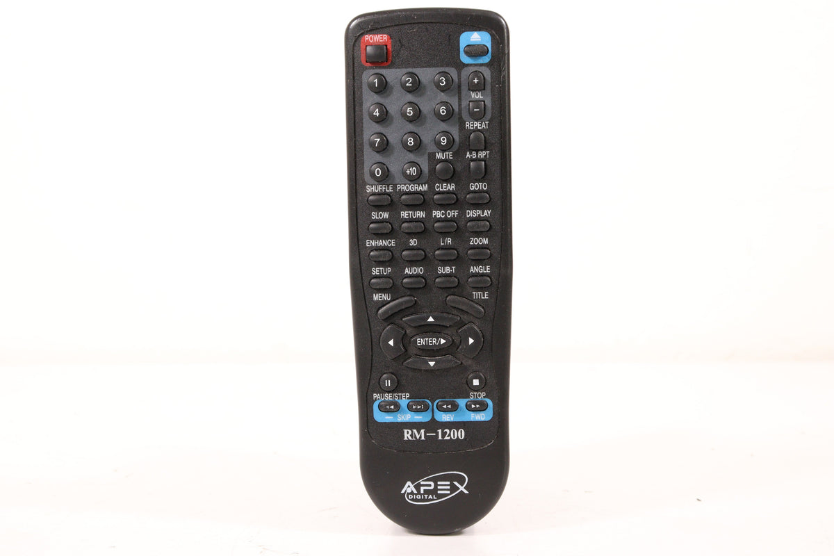 Apex Digital RM-1200 Remote Control for DVD Player AD-1200 and More ...