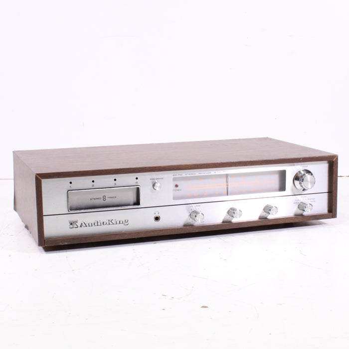 AudioKing AM/FM Stereo 8-Track Player Silver Face Vintage Receiver-8 Track Player-SpenCertified-vintage-refurbished-electronics