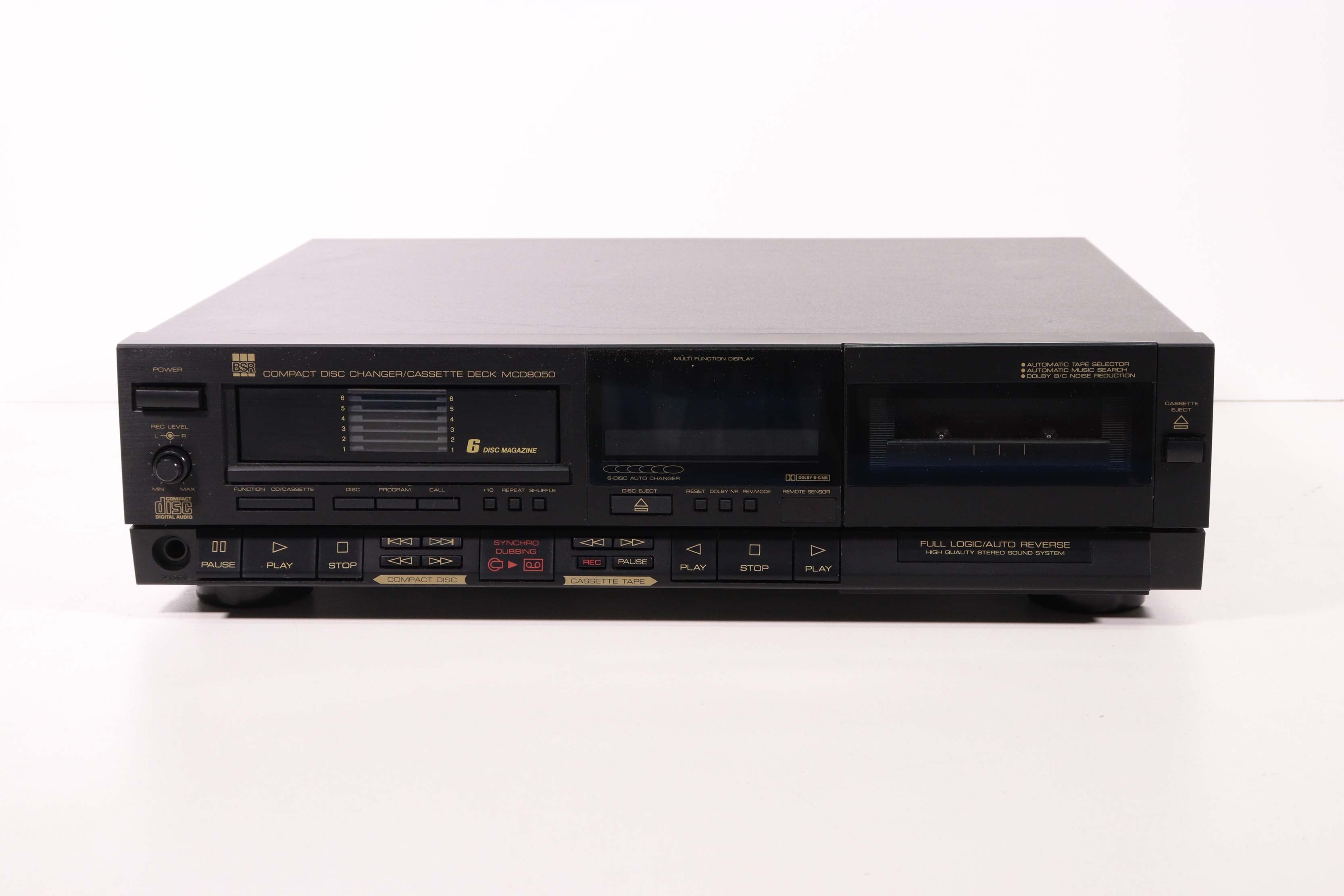 BSR MCD 8050 6Disc Magazine CD Player Cassette Deck System