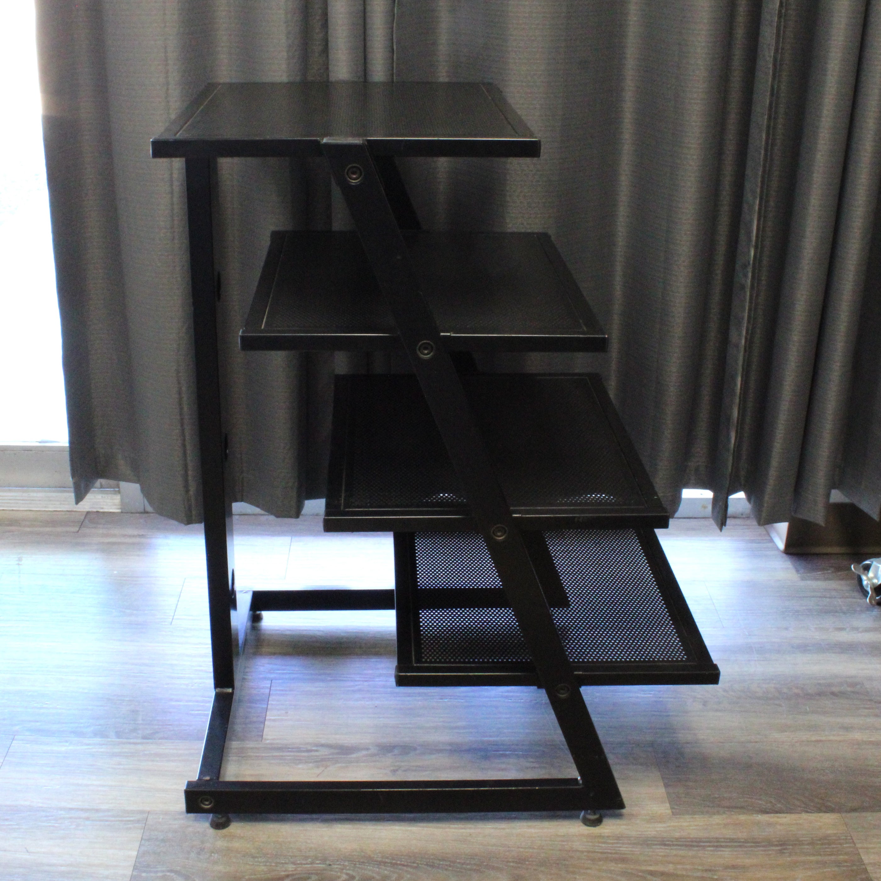 Bell'Oggetti Metal Audio Rack Assembled 4-Shelf Tower Unit (Black ...