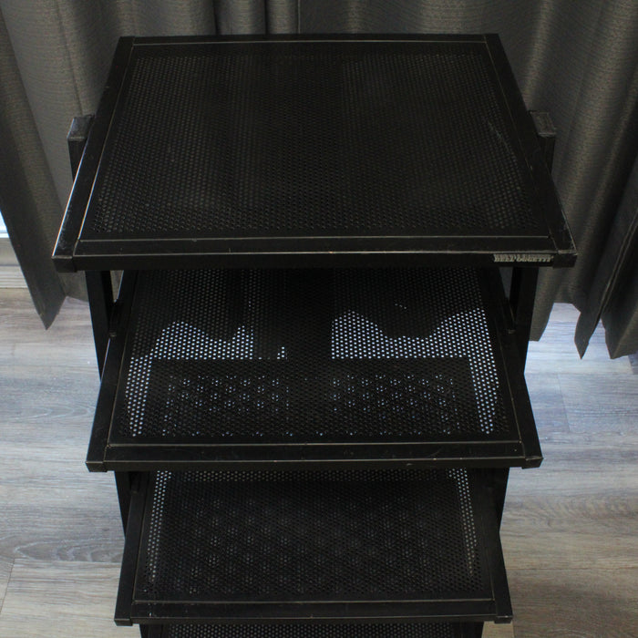 Bell'Oggetti Metal Audio Rack Assembled 4-Shelf Tower Unit (Black)-shelving-SpenCertified-vintage-refurbished-electronics