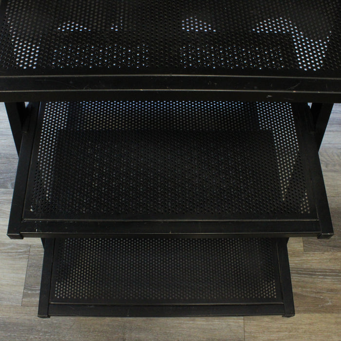 Bell'Oggetti Metal Audio Rack Assembled 4-Shelf Tower Unit (Black)-shelving-SpenCertified-vintage-refurbished-electronics