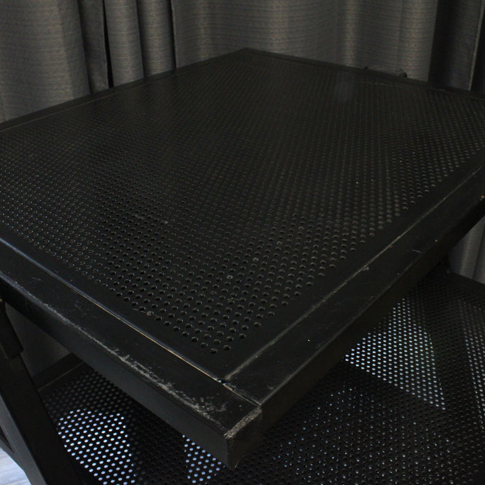 Bell'Oggetti Metal Audio Rack Assembled 4-Shelf Tower Unit (Black)-shelving-SpenCertified-vintage-refurbished-electronics