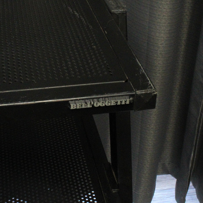 Bell'Oggetti Metal Audio Rack Assembled 4-Shelf Tower Unit (Black)-shelving-SpenCertified-vintage-refurbished-electronics