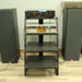 Bell'Oggetti Metal Audio Rack Assembled 4-Shelf Tower Unit (Black)-shelving-SpenCertified-vintage-refurbished-electronics