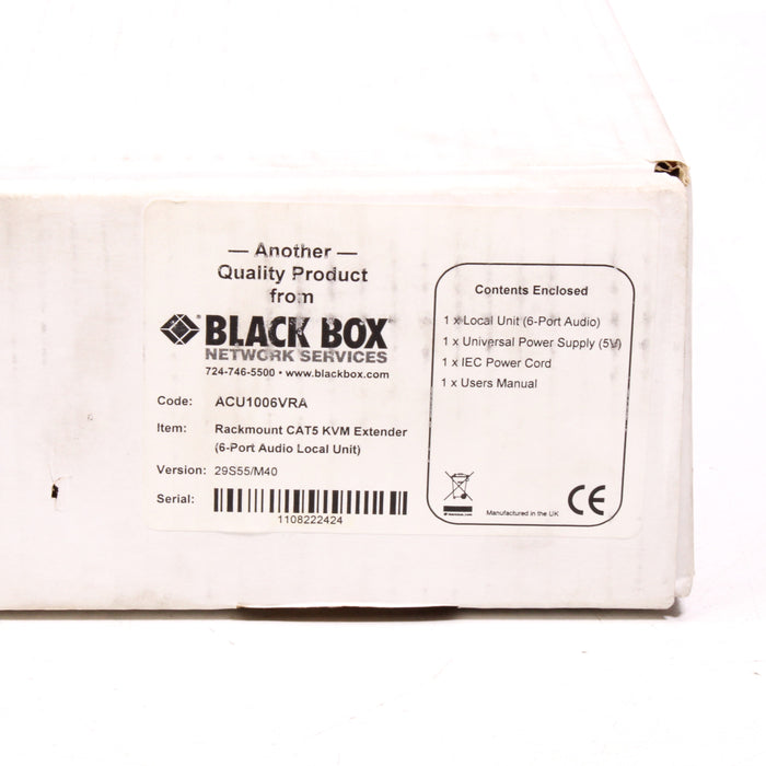Black Box Rackmount CAT5 KVM Extender Local Hubs 6-Port Unit with Box-Hubs & Switching-SpenCertified-vintage-refurbished-electronics