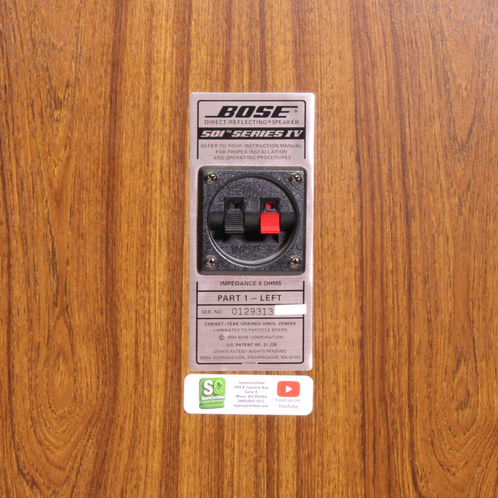 Bose 501 Series IV Direct/Reflecting Floor Standing Speaker Pair Walnut Finish-Speakers-SpenCertified-vintage-refurbished-electronics