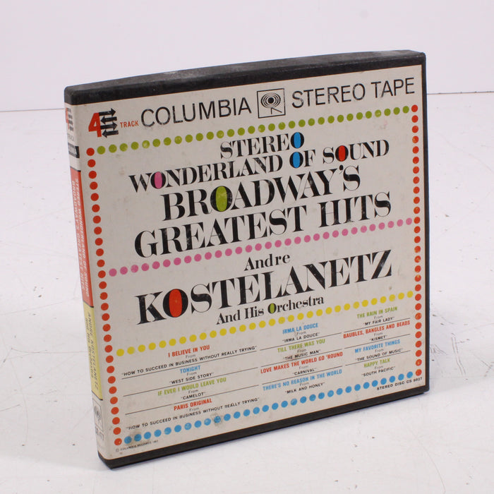 Broadway’s Greatest Hits Stereo Wonderland of Sound – André Kostelanetz and His Orchestra Reel to Reel Tape 7" 1/4" 7½ IPS Columbia Stereo Tape-Reel-to-Reel Tape-SpenCertified-vintage-refurbished-electronics