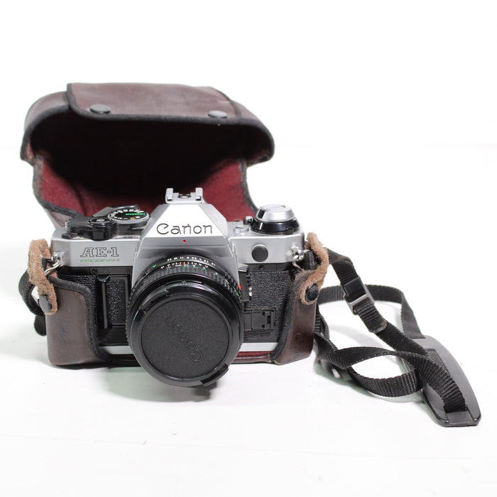 Canon AE-1 Vintage 35mm SLR Camera with 50mm Lens and