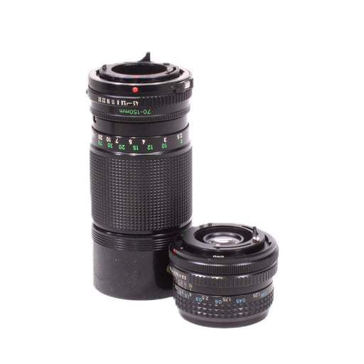 Canon FD Lens Set 24mm f/2.8 Wide Angle & 70-150mm f/4.5 Zoom with Carrying Case-Camera Lenses-SpenCertified-vintage-refurbished-electronics