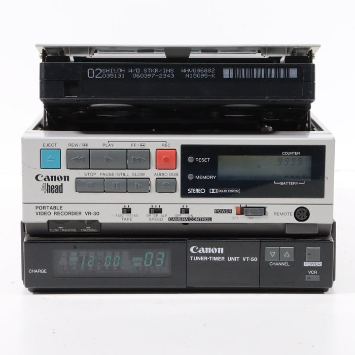 Canon VR-30 Portable Video Recorder and VT-50 Tuner Timer (DOESN'T AUTOMATICALLY OPEN)-Video Recorder-SpenCertified-vintage-refurbished-electronics