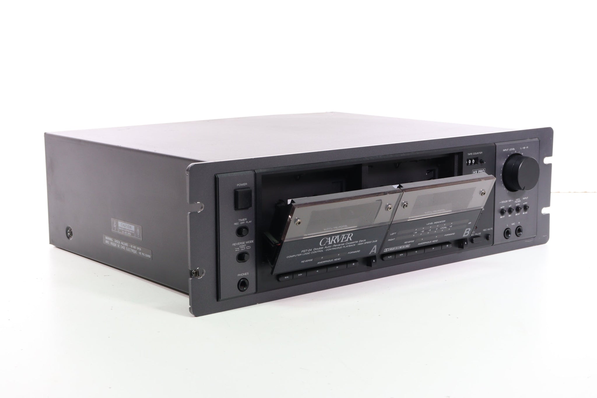 Carver Rack Carver PST-24 Double Auto-Reverse Cassette Deck with Rack Mount ...