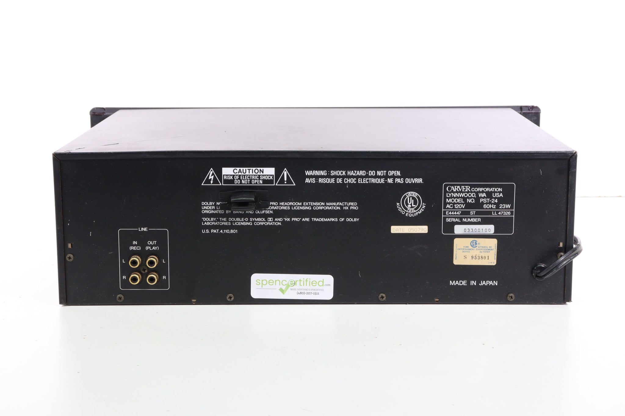 Carver PST-24 Double Auto-Reverse Cassette Deck with Rack Mount ...