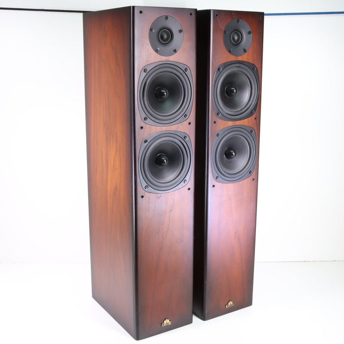 Castle Knight 5 Tower Speaker Pair (CRACKED FOAM) (MISSING STANDS)-Speakers-SpenCertified-vintage-refurbished-electronics